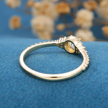 0.22 CT Round Cluster Lab Grown Diamond Engagement Ring