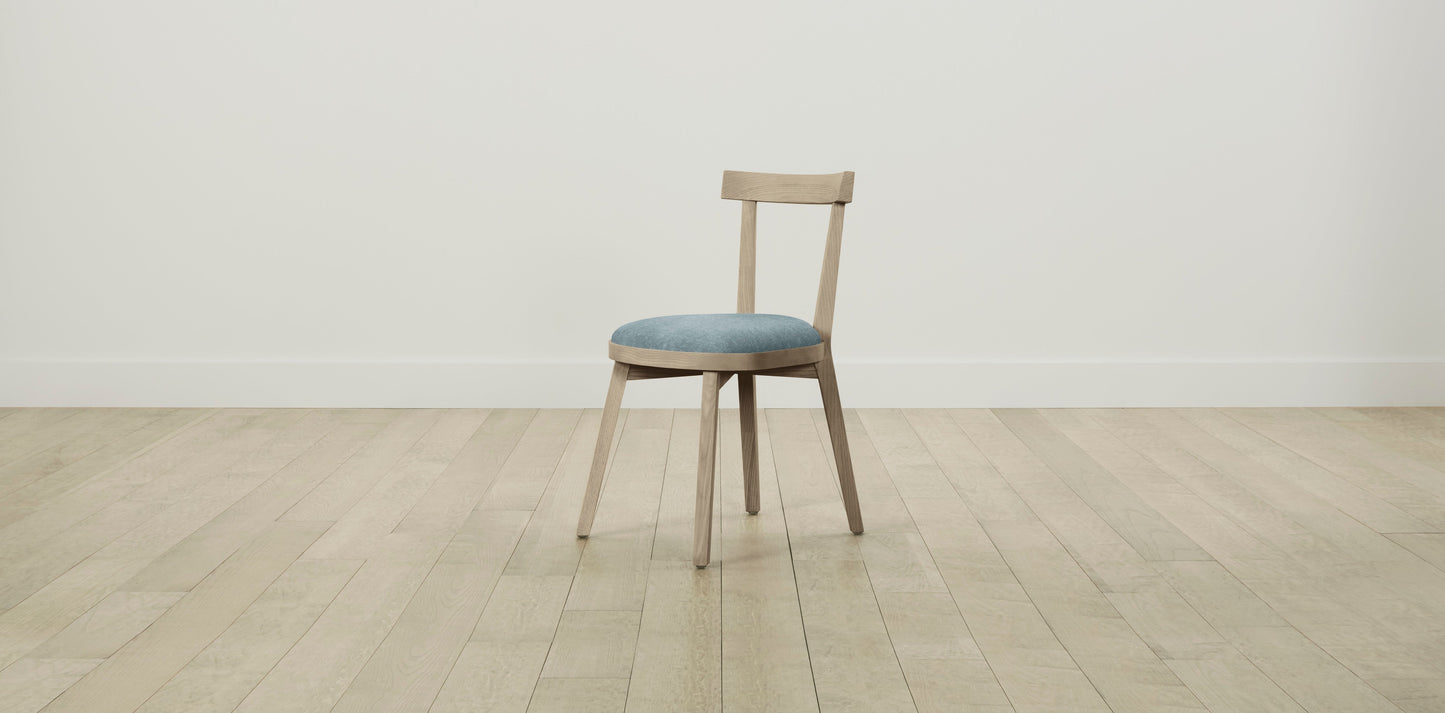 The Allen  - Mohair Slate Blue Dining Chair