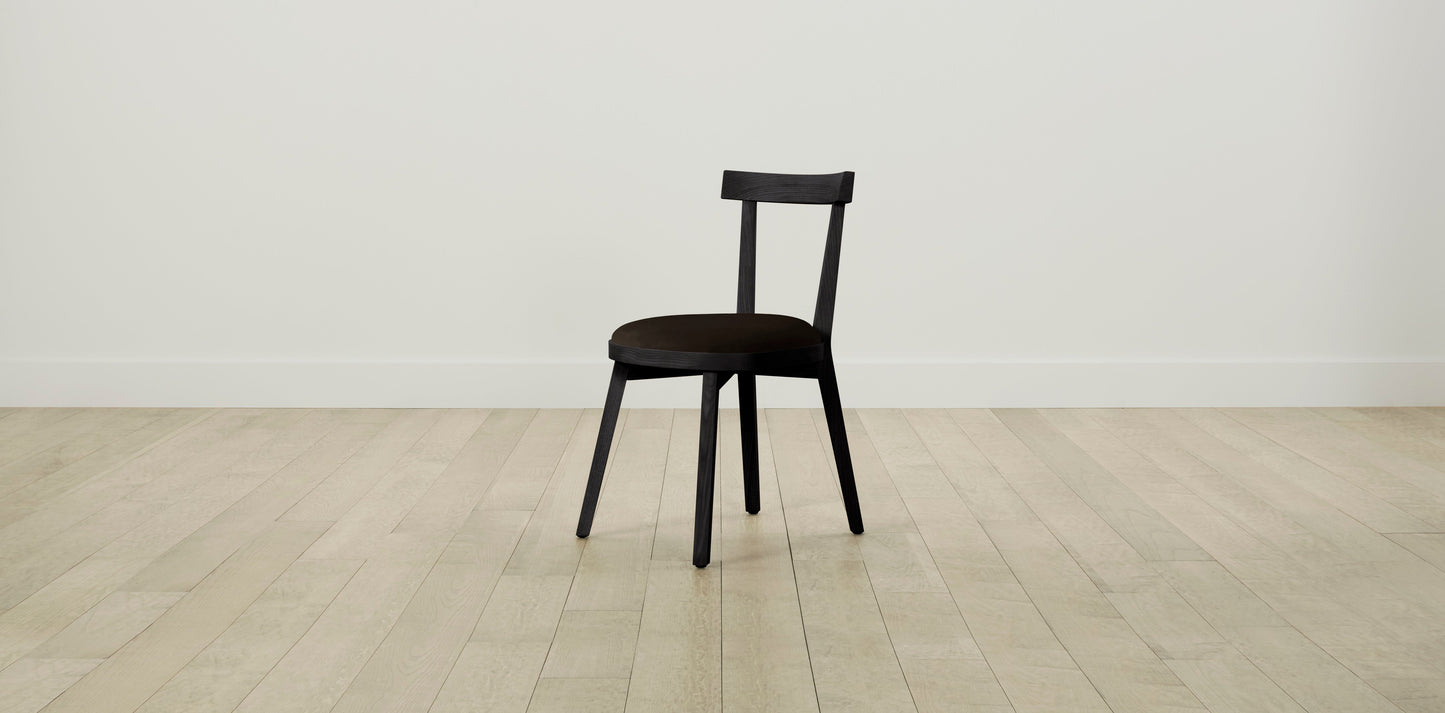 The Allen  - Nubuck Leather Espresso Dining Chair