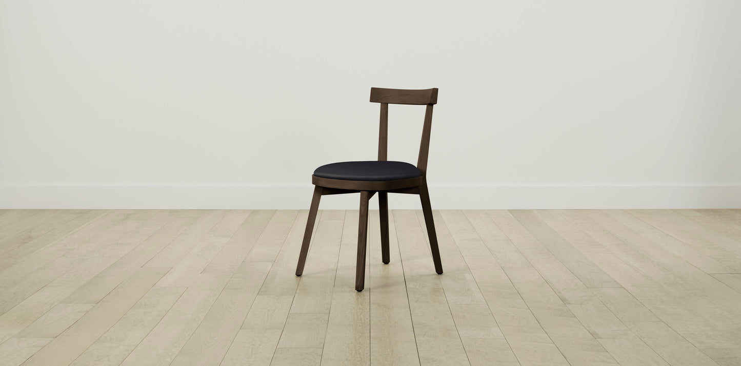 The Allen  - Pebbled Leather Ink Dining Chair