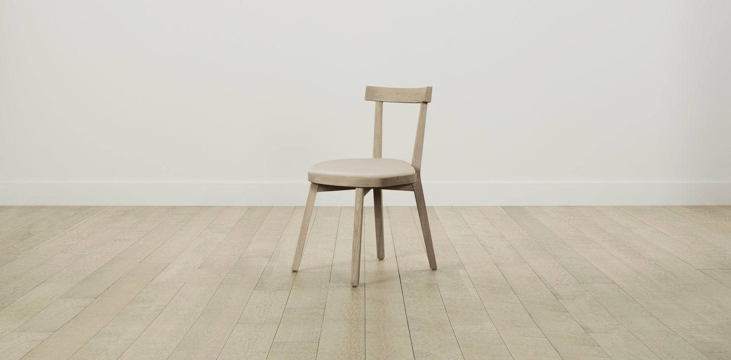 The Allen  - Pebbled Leather Stone Dining Chair