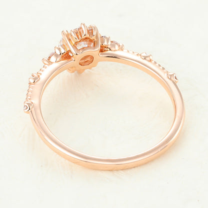 0.41 CT Round Cluster Lab-Grown Diamond Engagement Ring