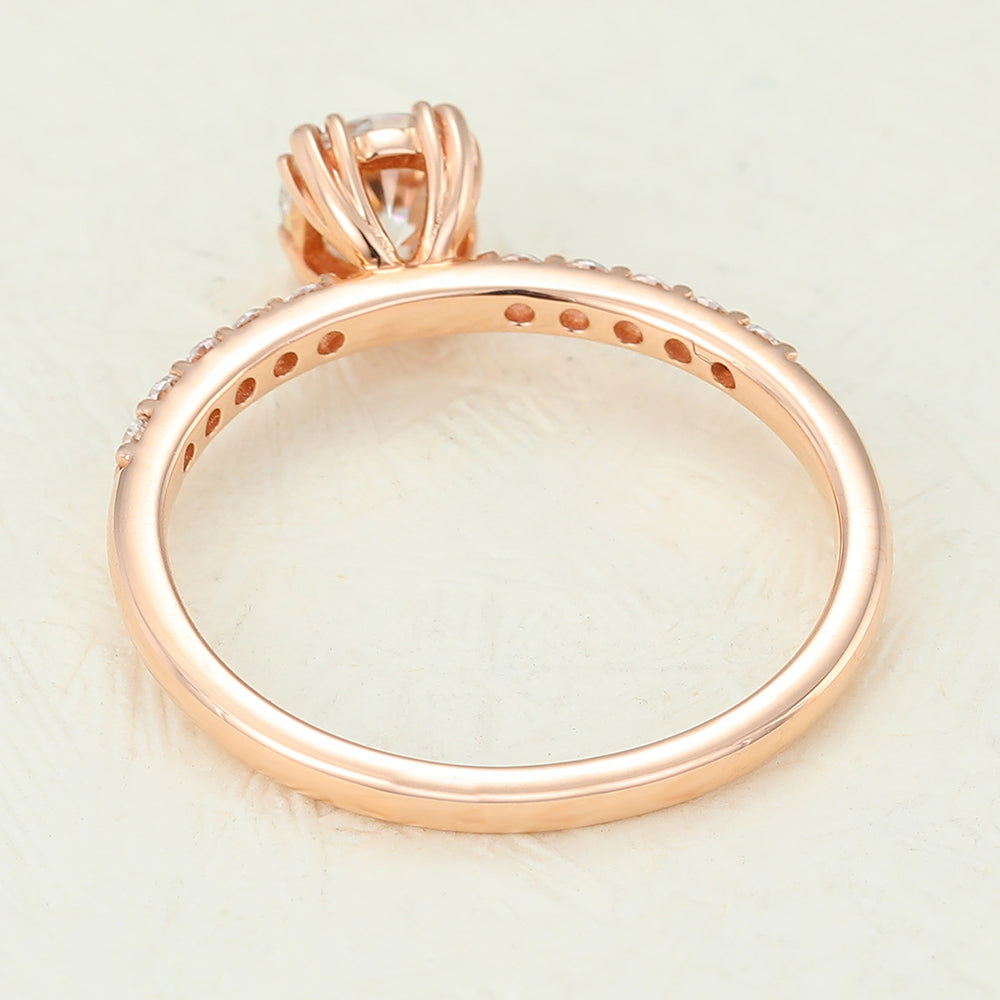 0.41 CT Round Pave Lab-Grown Diamond Engagement Ring