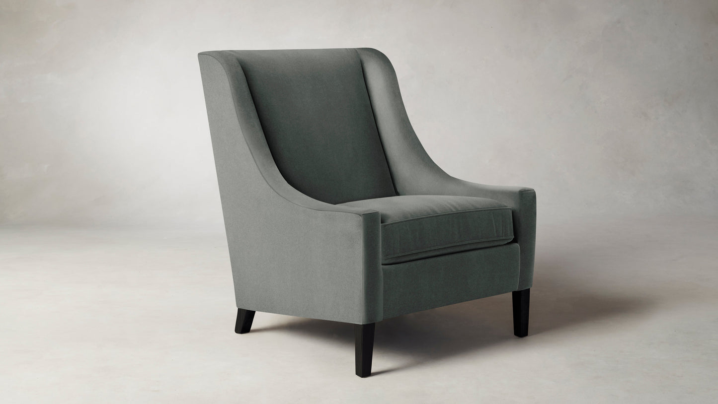 The Chrystie  - Mohair Fog Chair