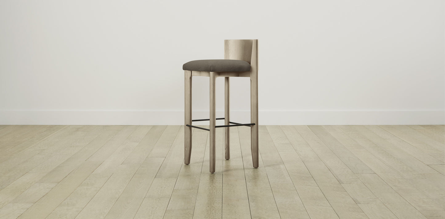 The Delancey with Brushed Nickel - Mohair Mink Bar and Counter Stool