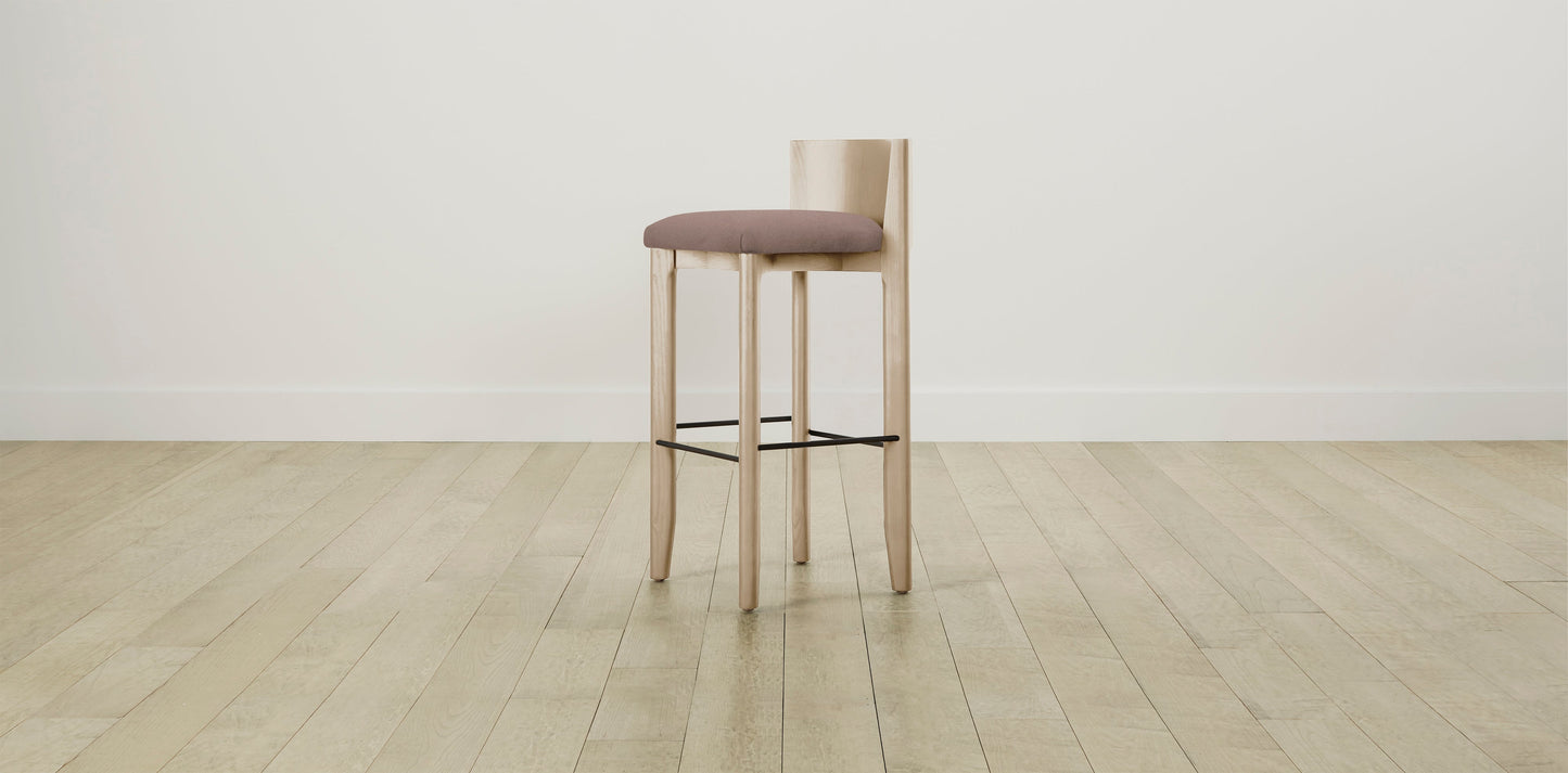 The Delancey with Brushed Brass - Mohair Peony Bar and Counter Stool