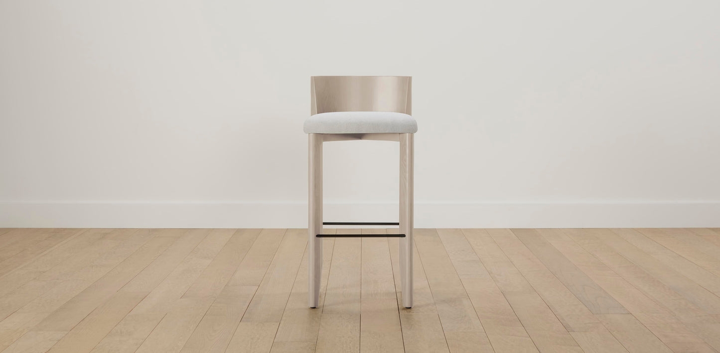 The Delancey with Brushed Nickel - Performance Bouclé Polar Bar and Counter Stool