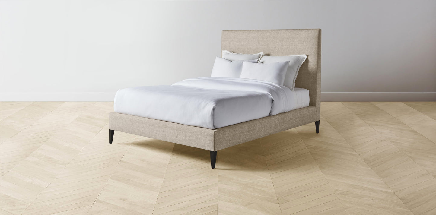 The Essex  - Merino Wheat Bed - 50" Headboard - Upholstered on reverse