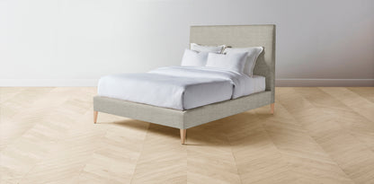 The Essex  - Performance Stonewashed Linen Dew Bed - 50" Headboard - Upholstered on reverse