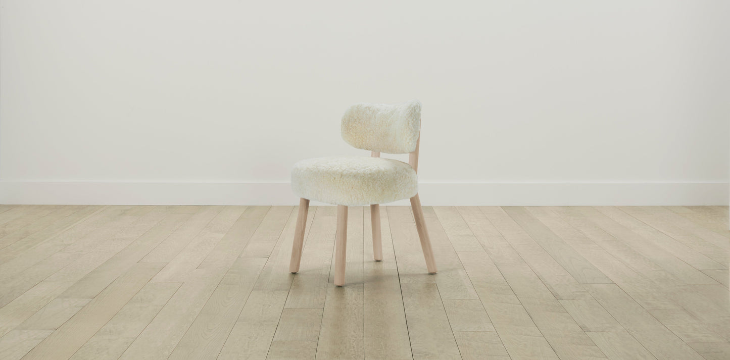 The Jane  - Shearling Ivory Dining Chair