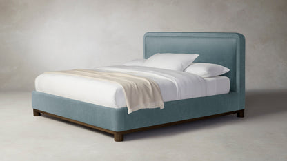The Kent  - Mohair Slate Blue Bed - 41" Headboard