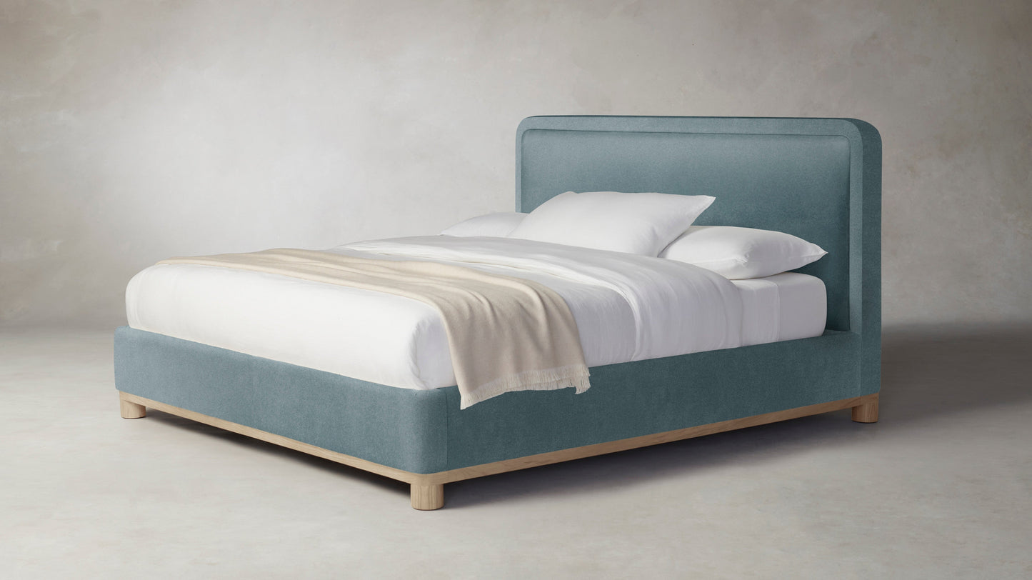 The Kent  - Mohair Slate Blue Bed - 41" Headboard
