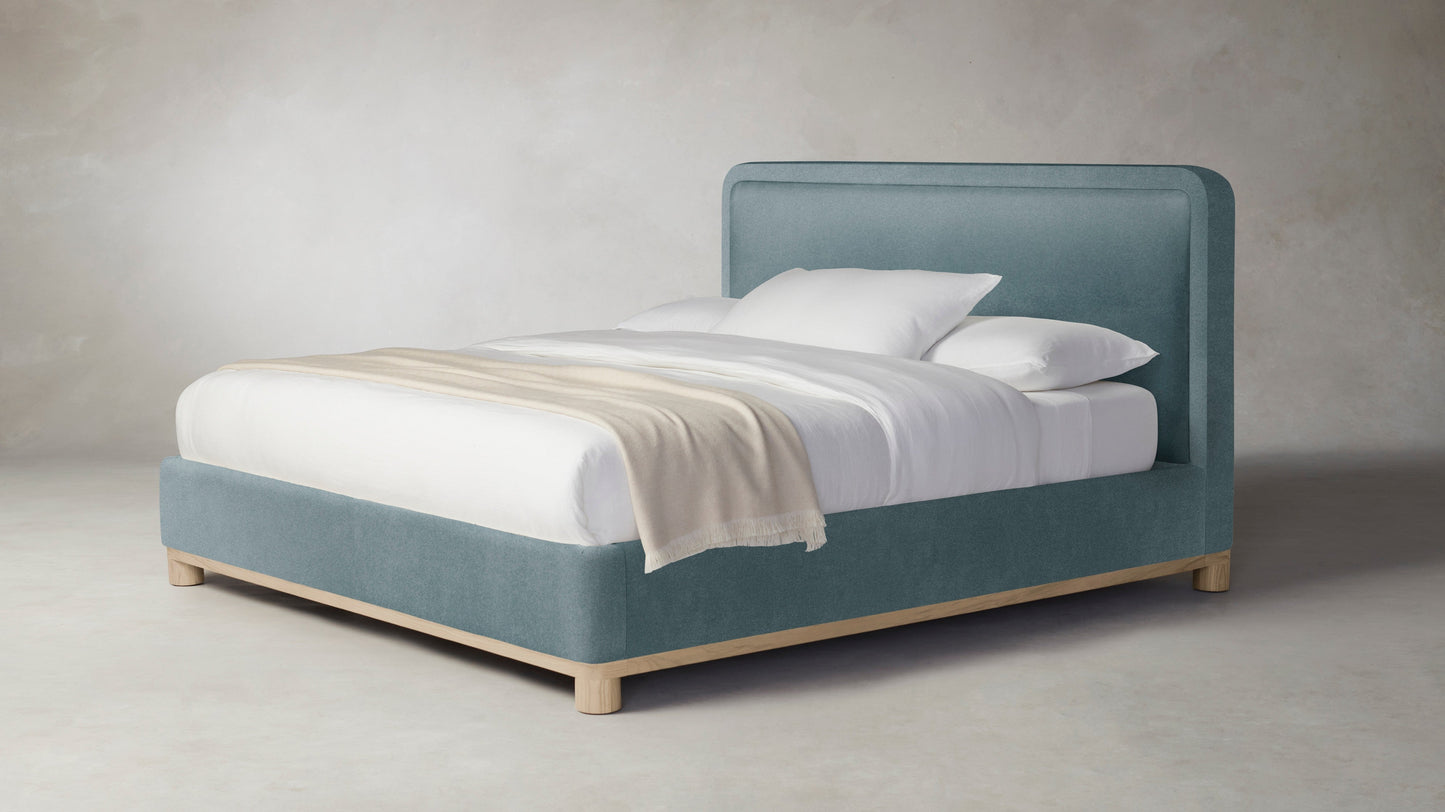 The Kent  - Mohair Slate Blue Bed - 41" Headboard