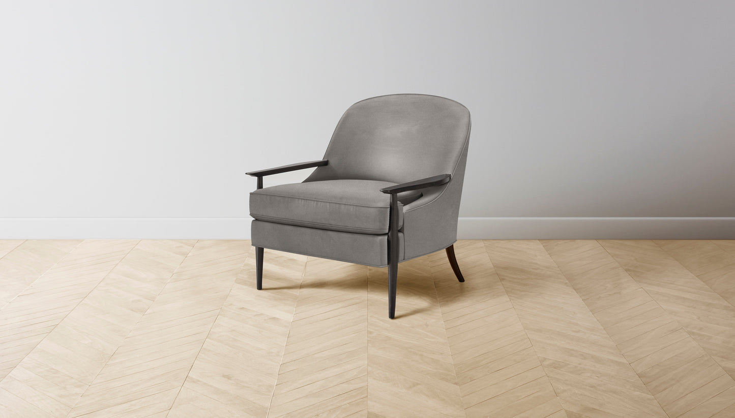 The Leroy  - Nubuck Leather Asphalt Chair