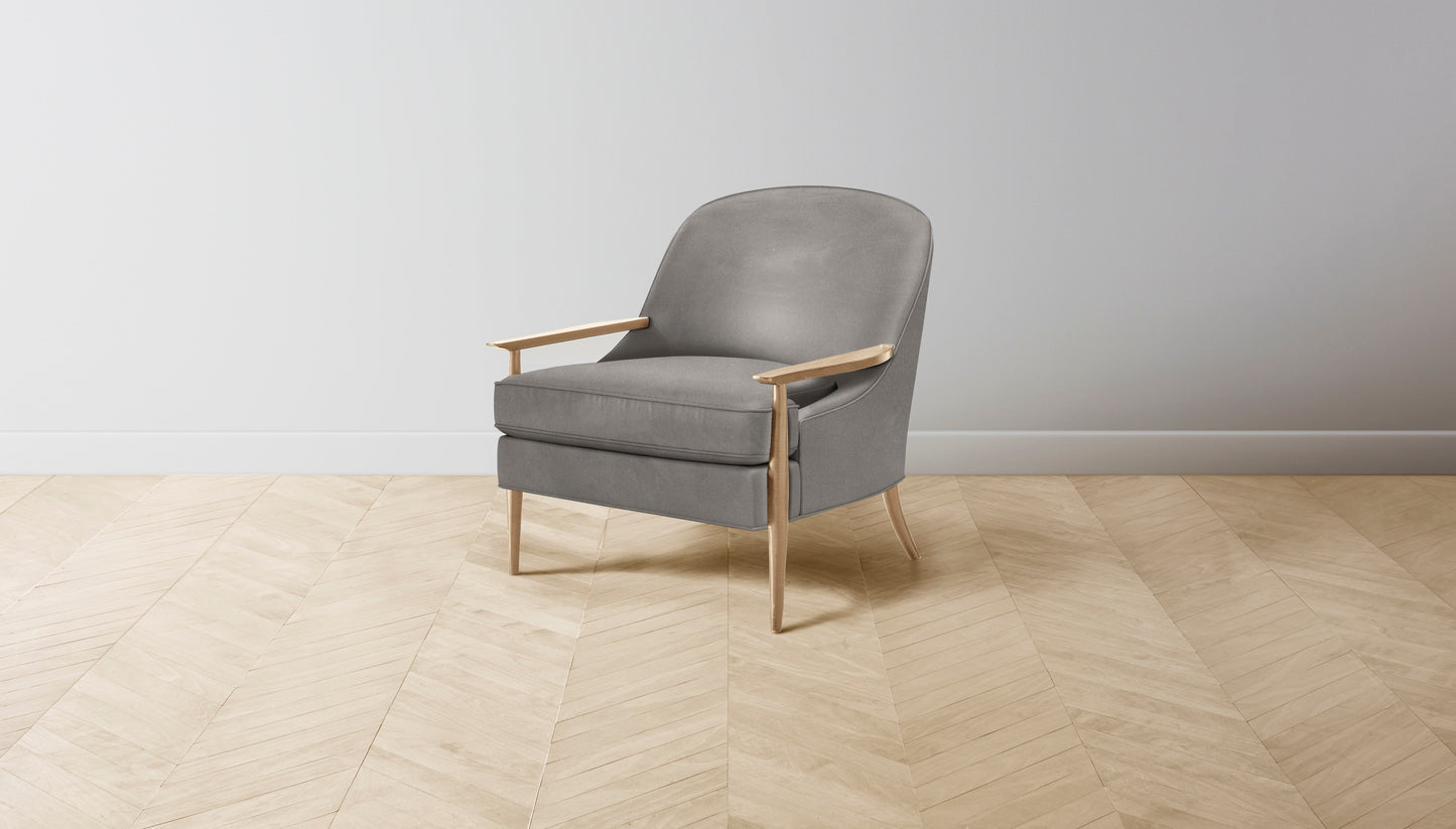 The Leroy  - Nubuck Leather Asphalt Chair