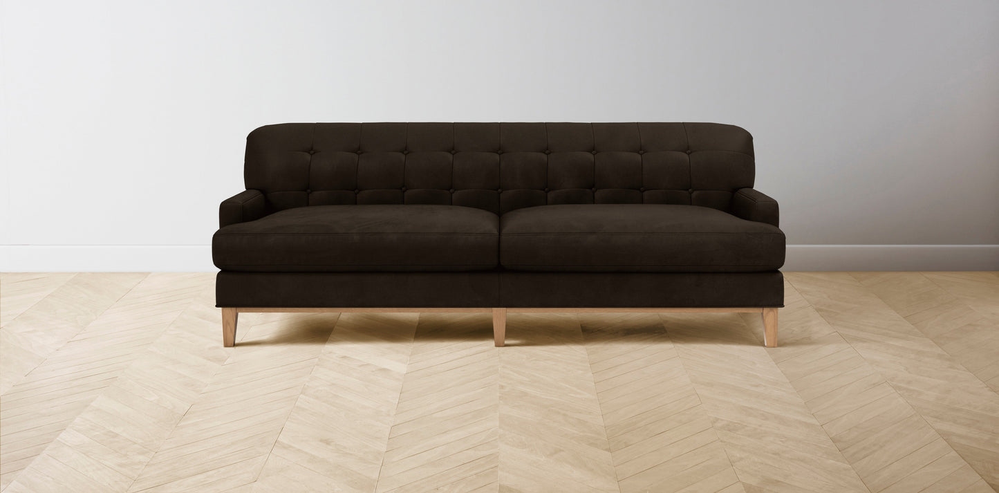 The Ludlow  - Nubuck Leather Espresso Sofa