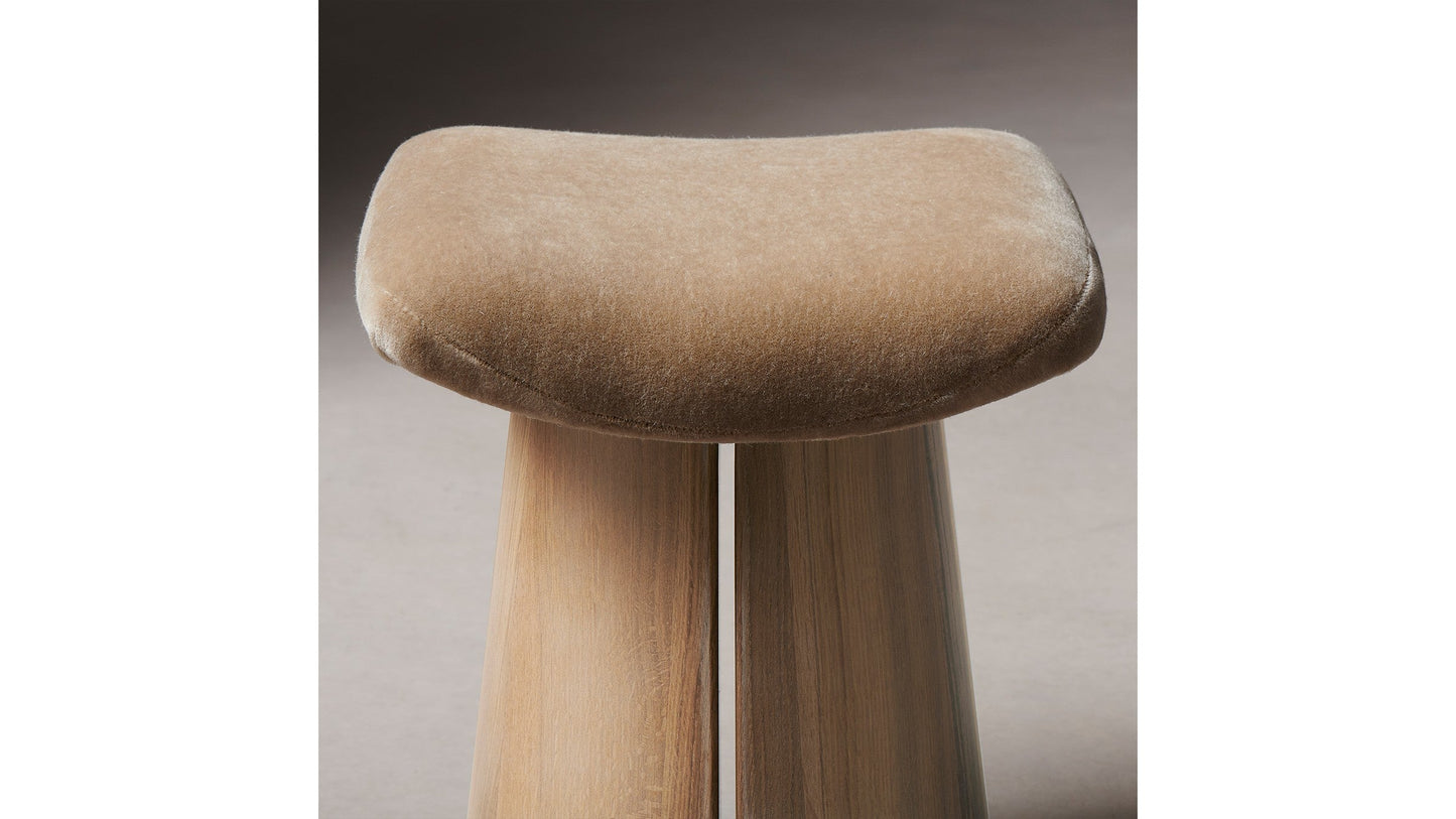 The Weston  - Mohair Almond Accent Stool