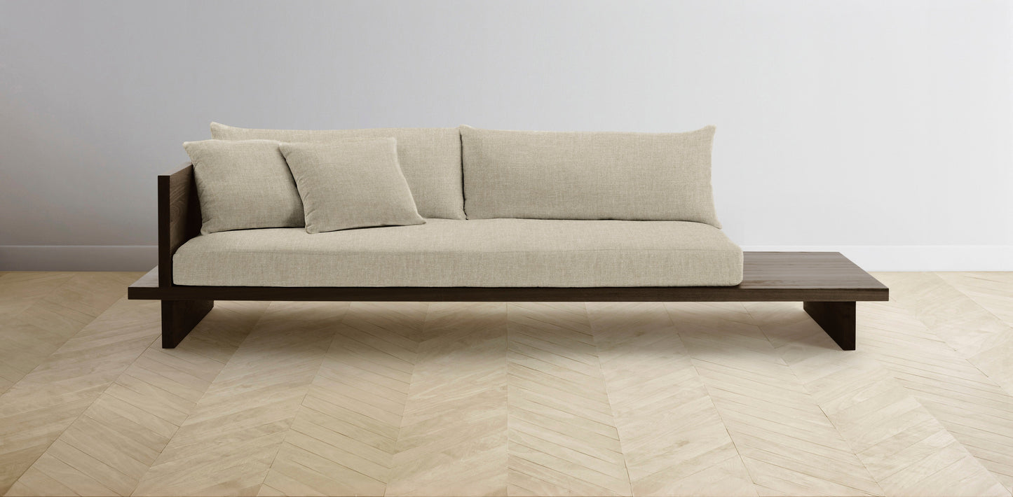 The Muir Arm on Left - Belgian Linen Alder Sofa