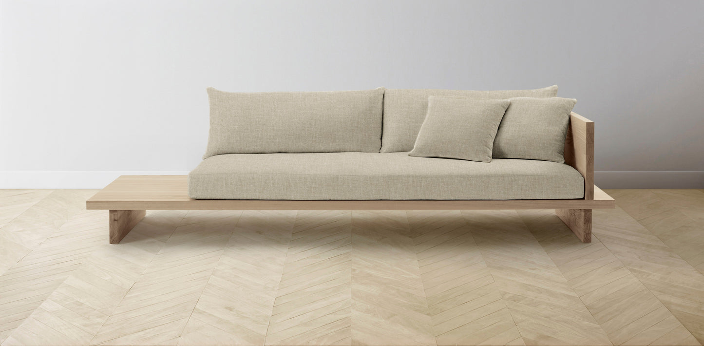 The Muir Arm on Right - Belgian Linen Alder Sofa