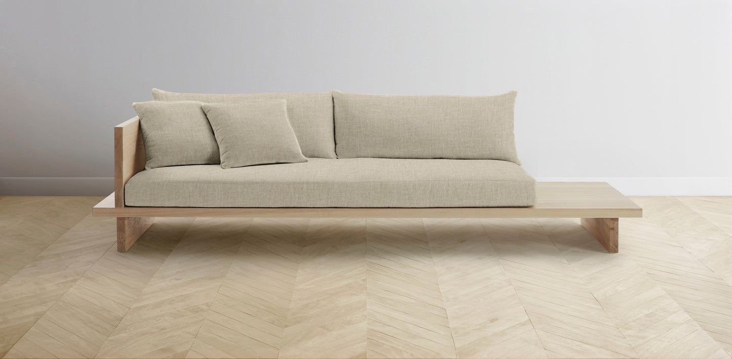 The Muir Arm on Left - Belgian Linen Alder Sofa