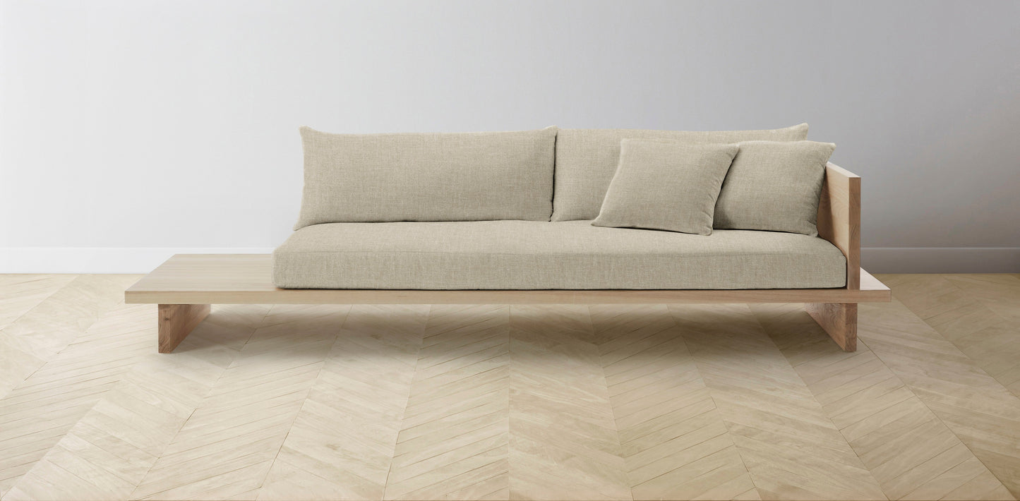 The Muir Arm on Right - Belgian Linen Alder Sofa