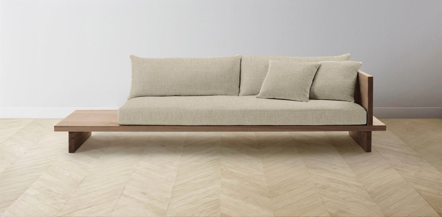 The Muir Arm on Right - Belgian Linen Alder Sofa