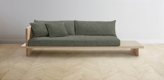 The Muir Arm on Left - Belgian Linen Thyme Sofa