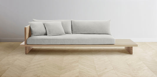 The Muir Arm on Left - Merino Heather Grey Sofa