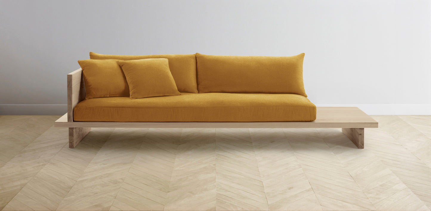 The Muir Arm on Left - Mohair Amber Sofa