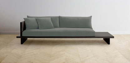 The Muir Arm on Left - Mohair Fog Sofa