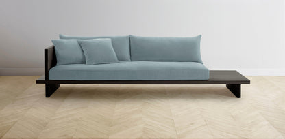 The Muir Arm on Left - Mohair Slate Blue Sofa