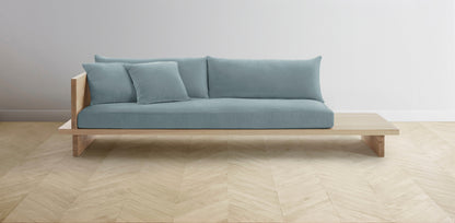 The Muir Arm on Left - Mohair Slate Blue Sofa