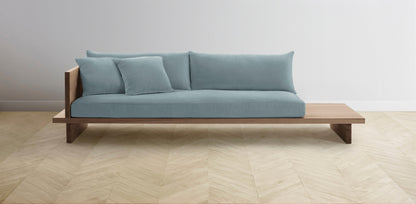 The Muir Arm on Left - Mohair Slate Blue Sofa