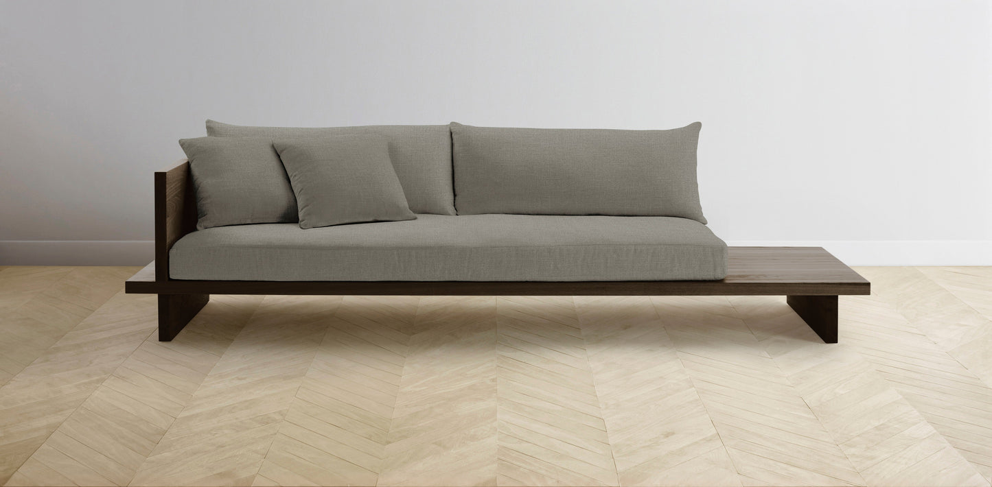 The Muir Arm on Left - Performance Linen Putty Sofa