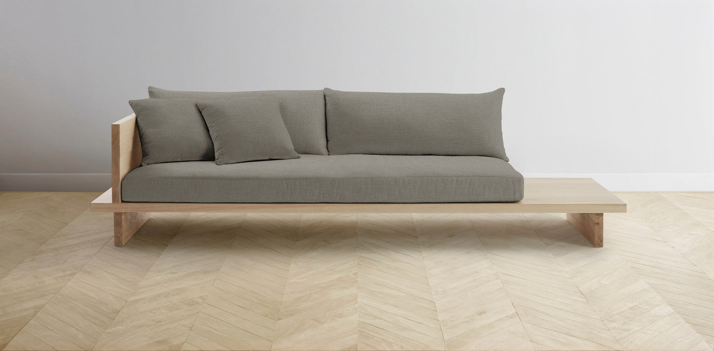 The Muir Arm on Left - Performance Linen Putty Sofa