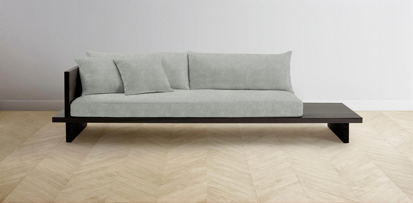 The Muir Arm on Left - Performance Melange Weave Seaglass Sofa