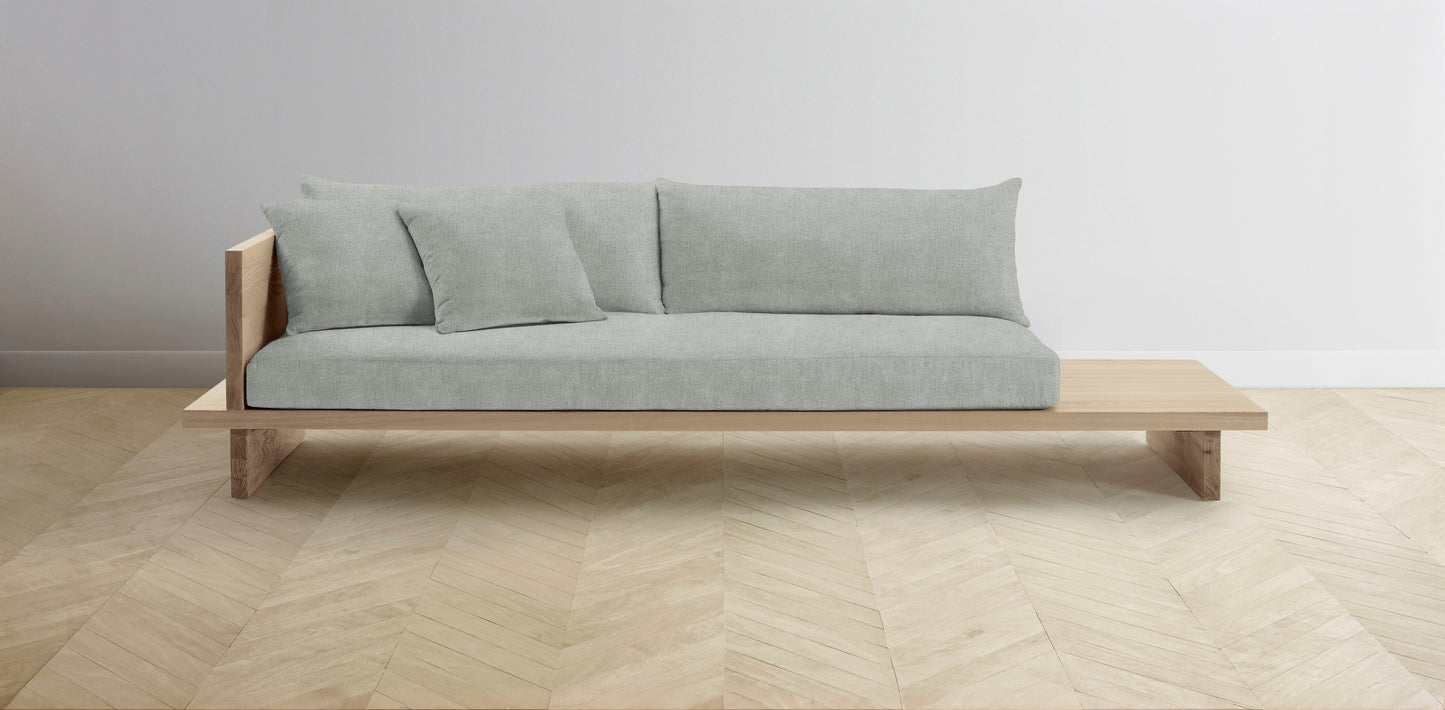 The Muir Arm on Left - Performance Melange Weave Seaglass Sofa