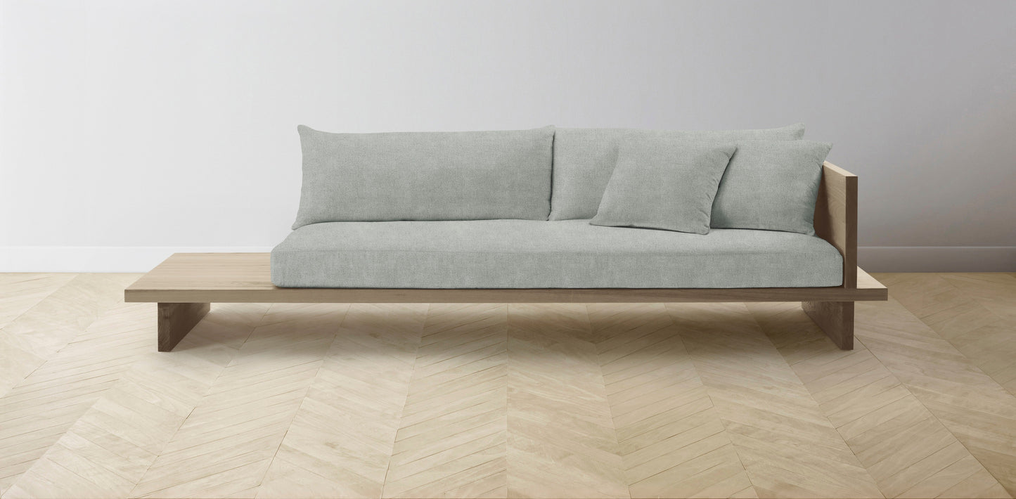 The Muir Arm on Right - Performance Melange Weave Seaglass Sofa