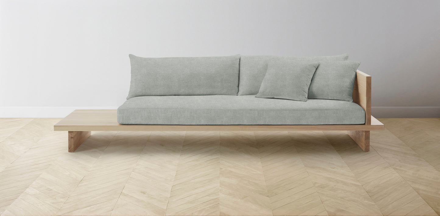 The Muir Arm on Right - Performance Melange Weave Seaglass Sofa