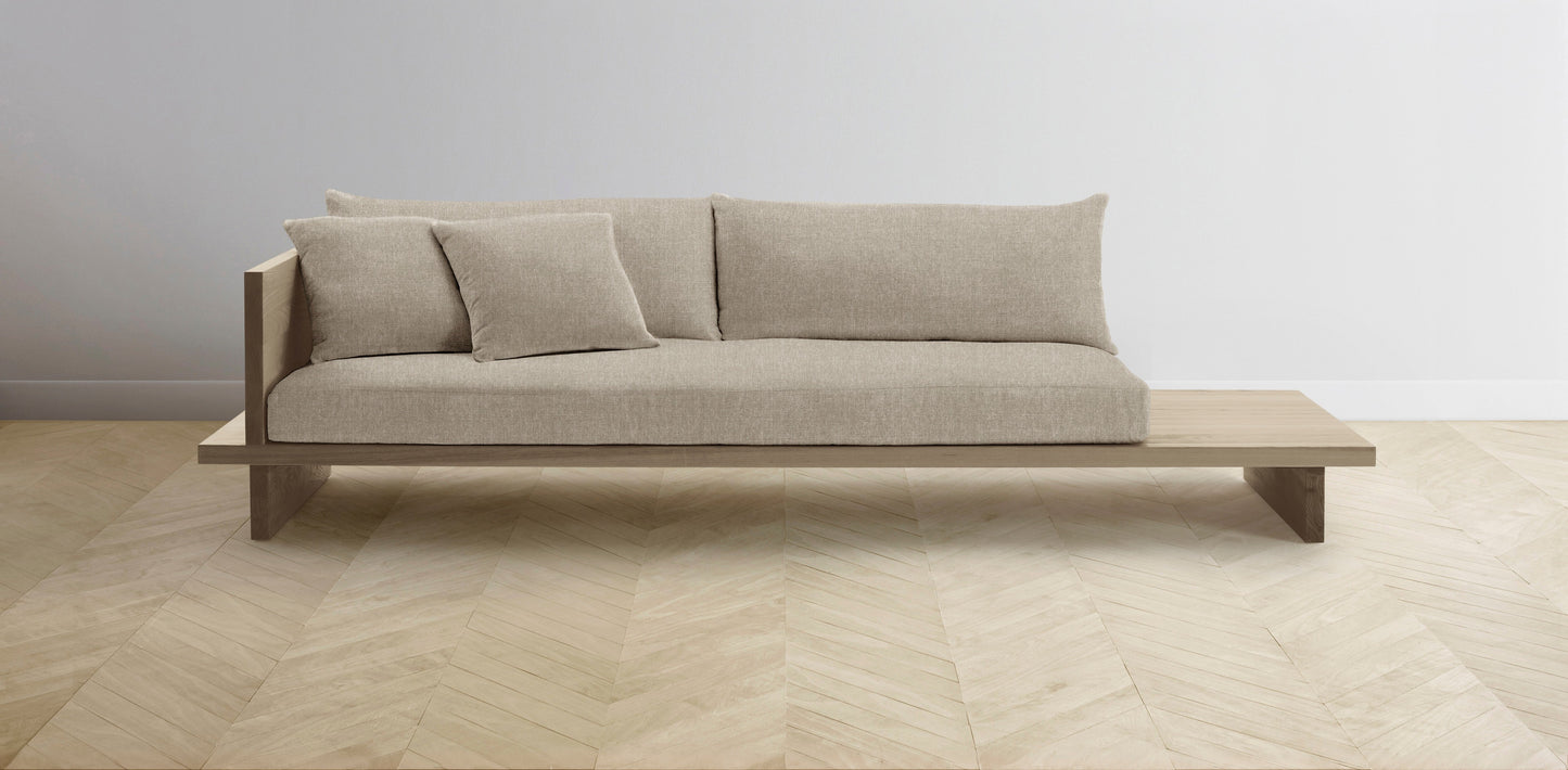 The Muir Arm on Left - Performance Stonewashed Linen Clamshell Sofa