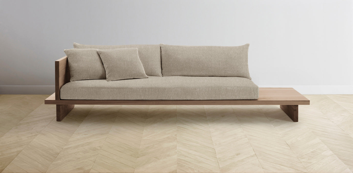 The Muir Arm on Left - Performance Stonewashed Linen Clamshell Sofa