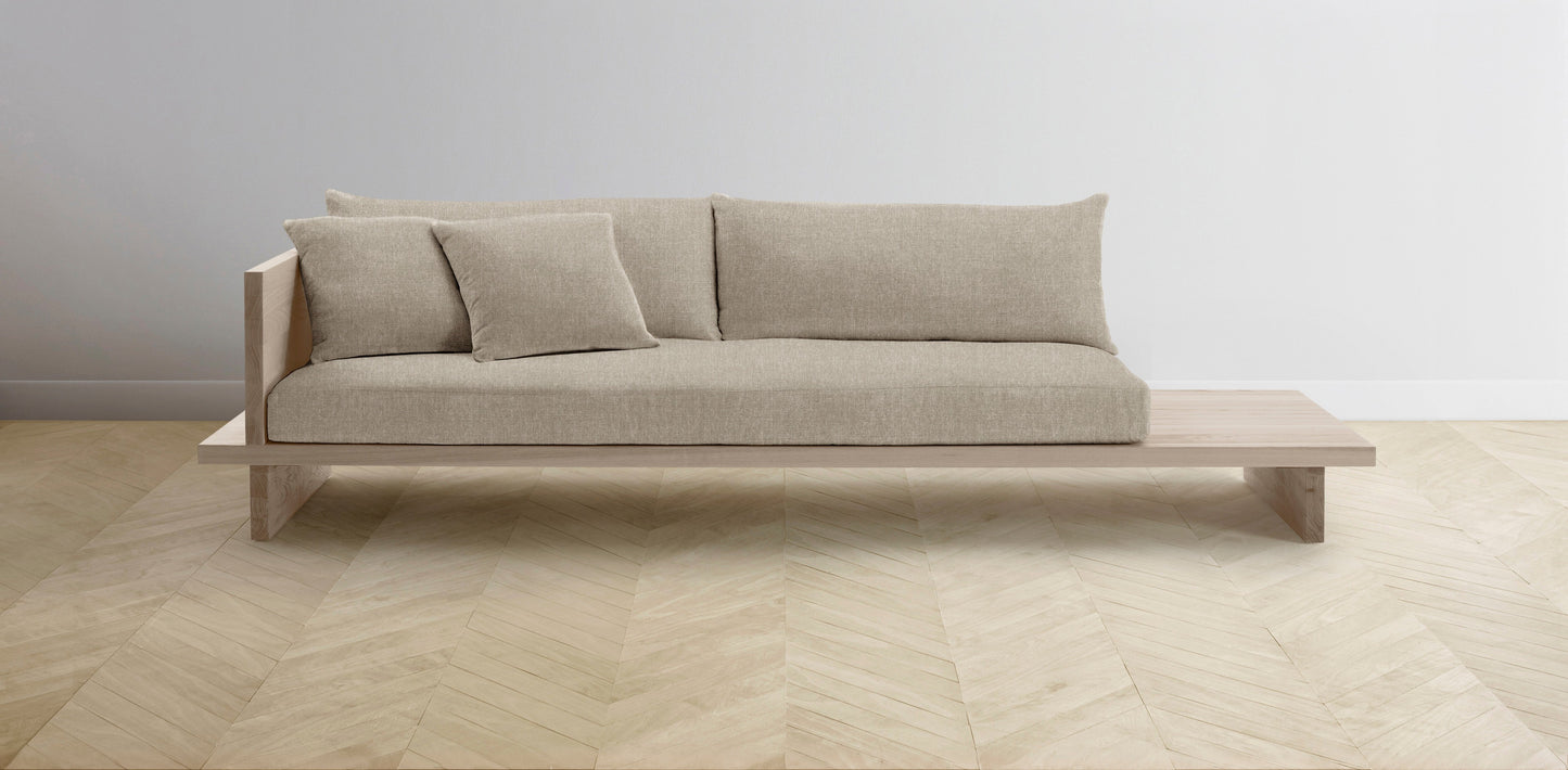 The Muir Arm on Left - Performance Stonewashed Linen Clamshell Sofa