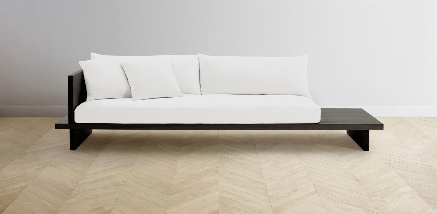 The Muir Arm on Left - Performance Textured Linen Bone Sofa