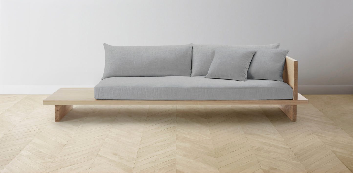 The Muir Arm on Right - Performance Textured Linen Mineral Sofa