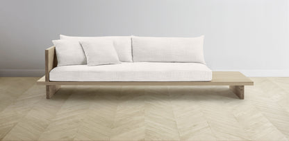 The Muir Arm on Left - Performance Textured Tweed Snow Sofa