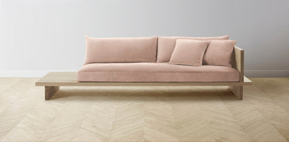 The Muir Arm on Right - Performance Velvet Dusty Rose Sofa