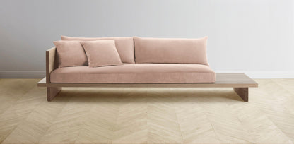 The Muir Arm on Left - Performance Velvet Dusty Rose Sofa