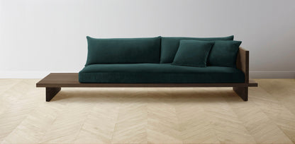 The Muir Arm on Right - Performance Velvet Emerald Sofa