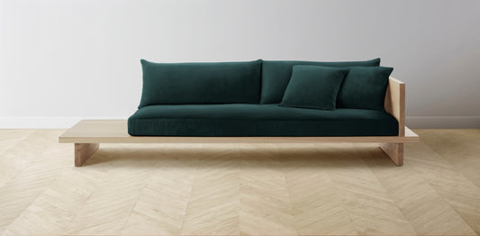 The Muir Arm on Right - Performance Velvet Emerald Sofa