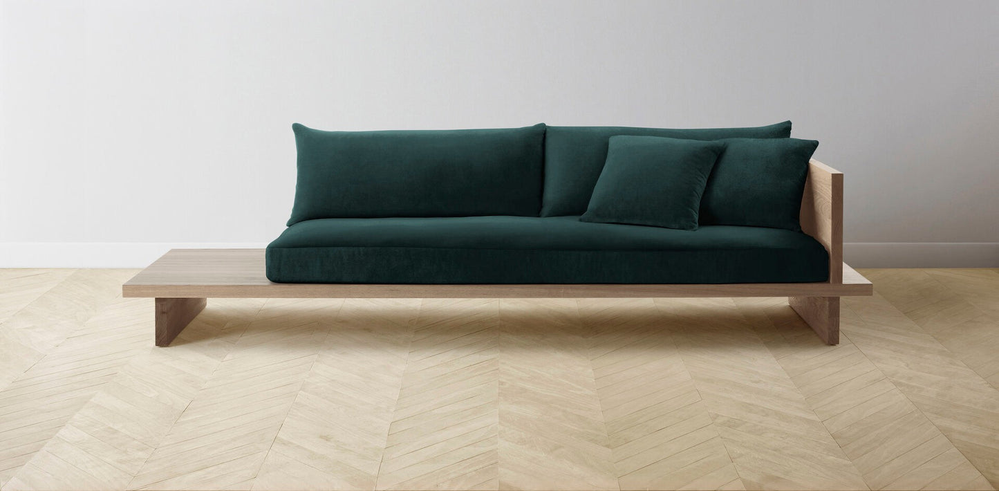 The Muir Arm on Right - Performance Velvet Emerald Sofa